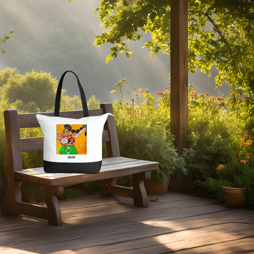 Tote bag / Grand sac fourre-tout zippé en coton Volupté