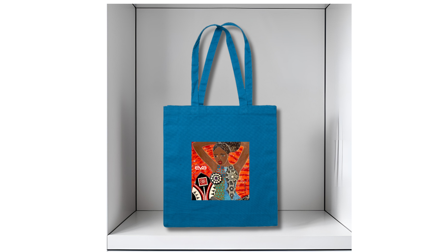 Tote bag / Sac fourre-tout imprimé à l'encre en coton épais Angela
