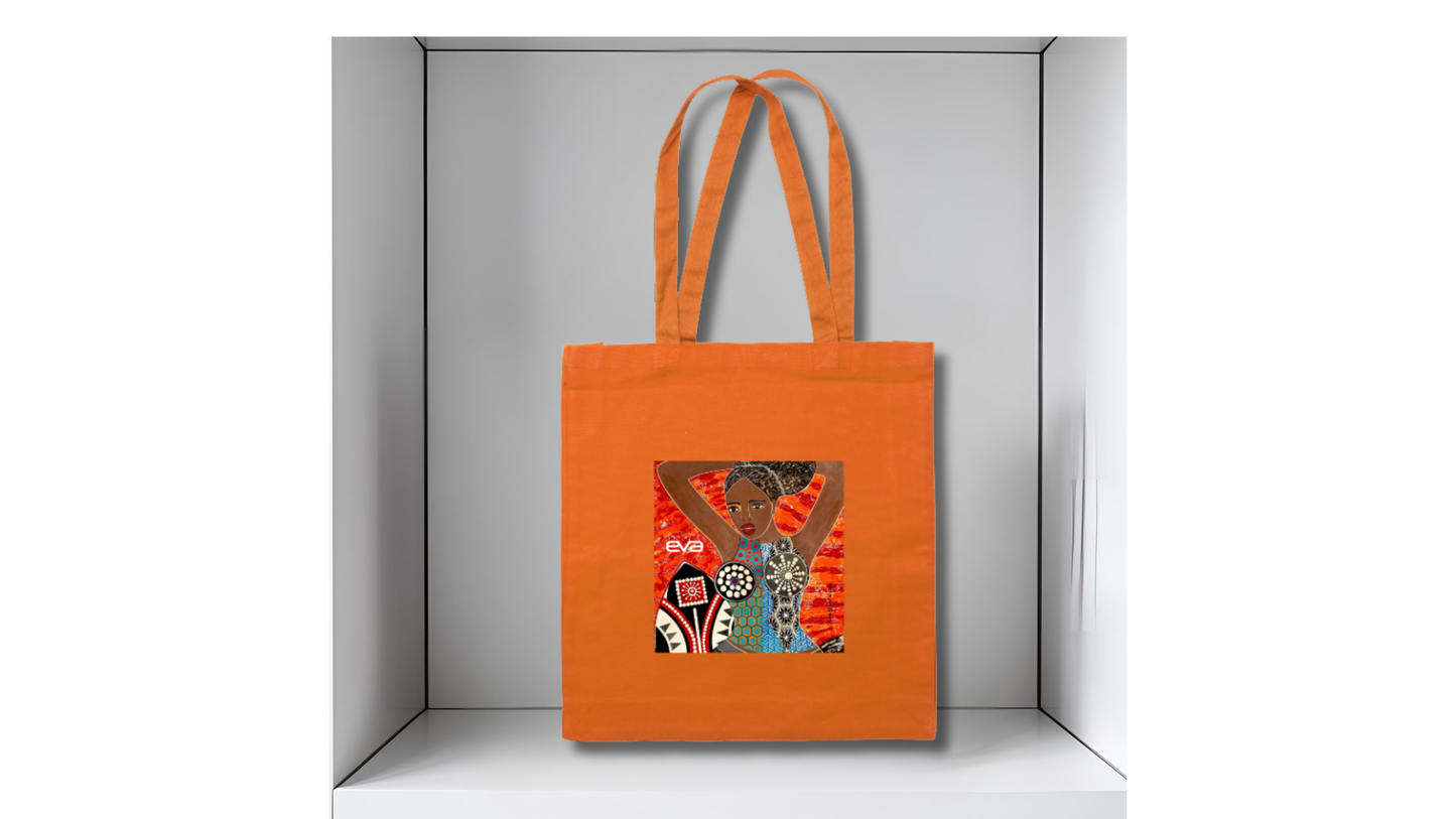 Tote bag / Sac fourre-tout imprimé à l'encre en coton épais Angela