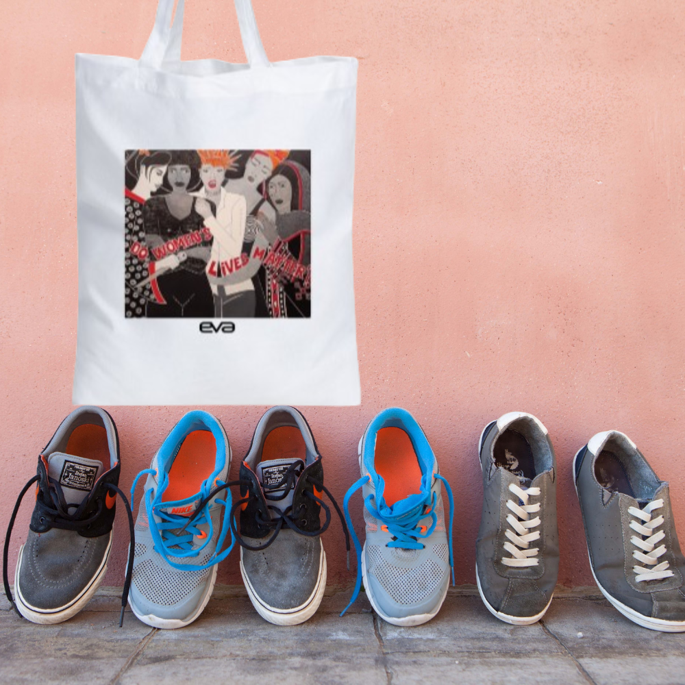 Tote bag / Sac fourre-tout en coton léger Madras Modèle Groupe de Femmes